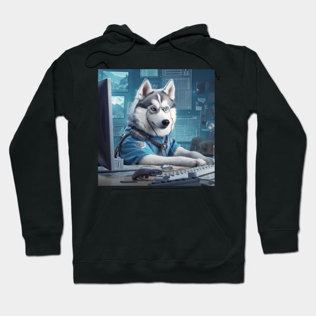 Husky Hacker Hoodie by AviToys